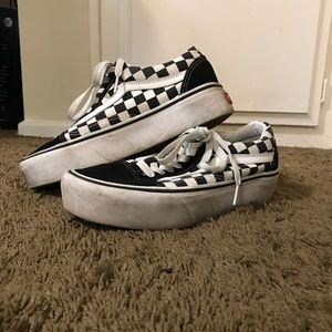 Platform Checkerboard Van Sneaker